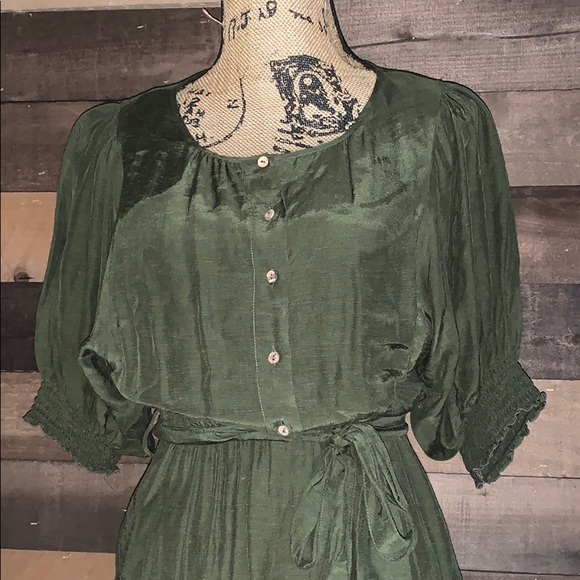 olive green Boho dress - Picture 2 of 6